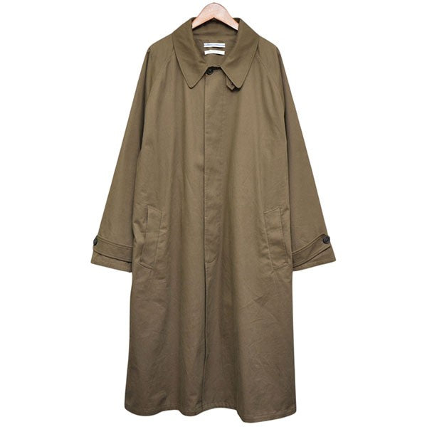 2025AW　cotton oversized trench with leather patch　コットンオーバーサイズトレンチコート　レザーパッチ　ロングコート