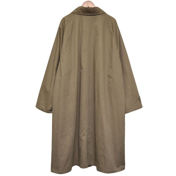 2025AW　cotton oversized trench with leather patch　コットンオーバーサイズトレンチコート　レザーパッチ　ロングコート