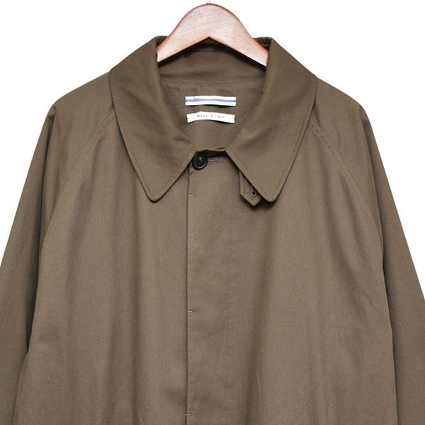 2025AW　cotton oversized trench with leather patch　コットンオーバーサイズトレンチコート　レザーパッチ　ロングコート
