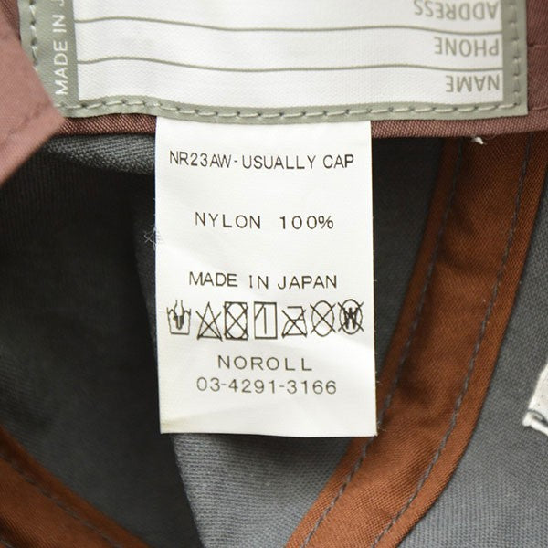 USUALLY CAP　ユージュアリー キャップ　ナイロンキャップ　キャップ　帽子　NR23AW-USUALLY CAP