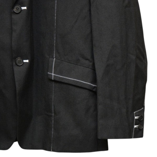 COMME des GARCONS HOMME 2022AW ウールエステルヘリンボーンテーラードジャケット HJ-J001 古着・中古-4枚目のアイテム画像