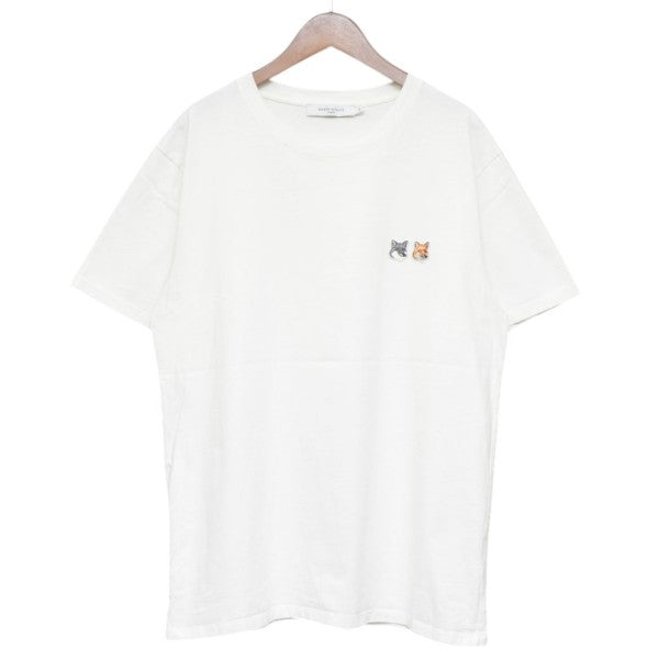 MAISON KITSUNE ダブルフォックスヘッド パッチ クラシック Tシャツ 刺繍クルーネックTシャツ BU00103KJ0008 古着・中古-1枚目のアイテム画像