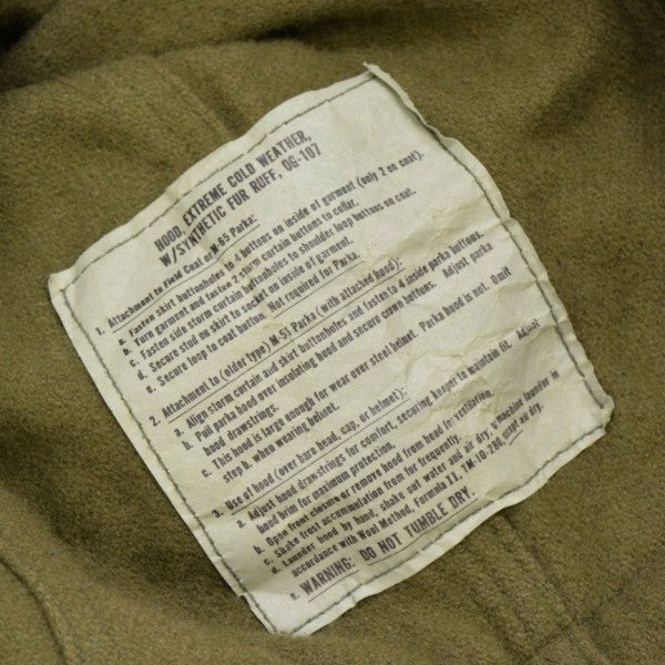 M-65用フード　ファーキャップ　8415-00-782-3004