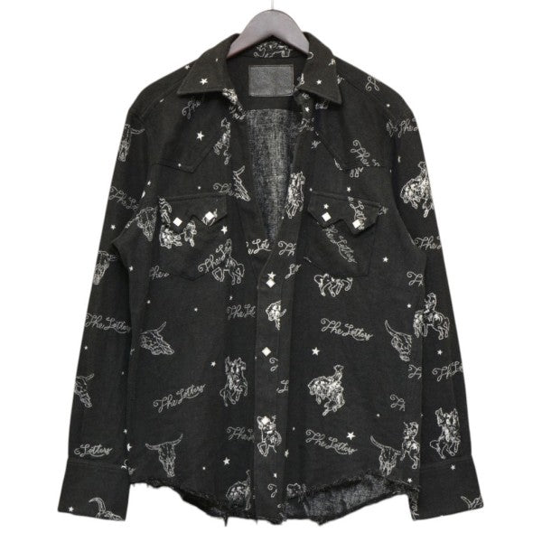 The Letters ウエスタントラウザー LSBC-P0002 M BK The Letters(ザレターズ) WESTERN CUTTING SHIRT ウエスタンシャツ
