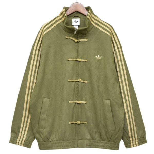 adidas 海外限定 Chinese Track Top Casual Jacket フェイクレザーチャイナジャケット トラックブルゾン KT3847 古着・中古-1枚目のアイテム画像