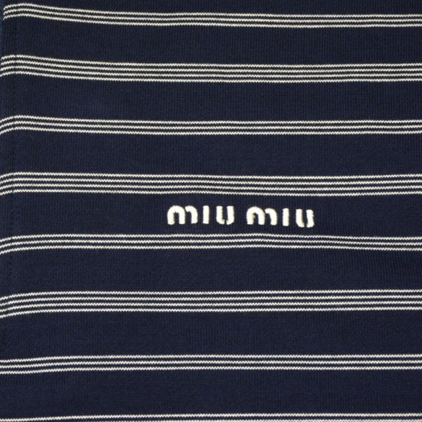 MIU MIU(ミュウミュウ) 2025AW ストライプジッパーポロシャツ ロング