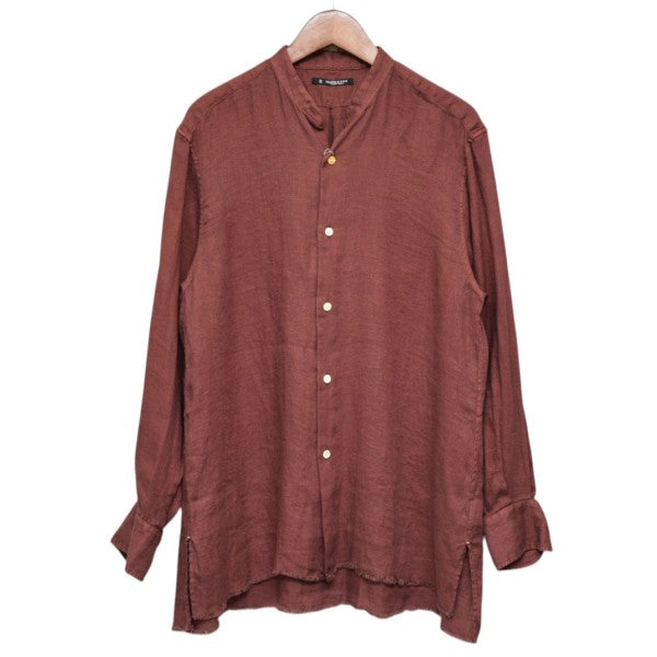 2026SS　フリンジSHIRTS ドゥルンの緯糸アムンゼン　バンドカラーシャツ　MT6103-0610B