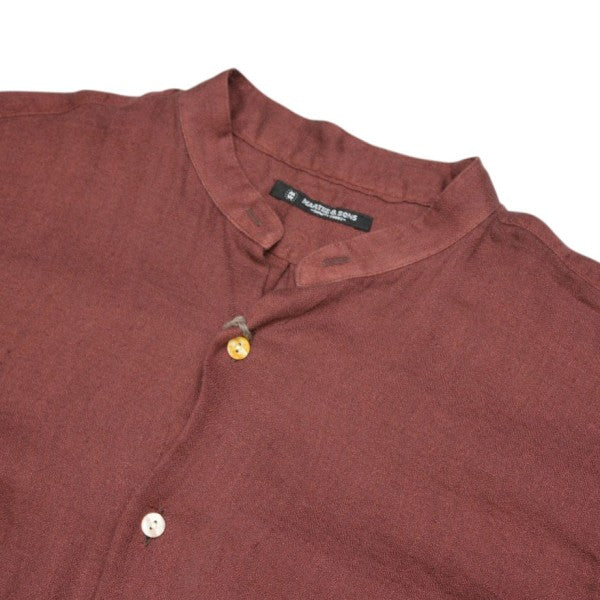 2026SS　フリンジSHIRTS ドゥルンの緯糸アムンゼン　バンドカラーシャツ　MT6103-0610B