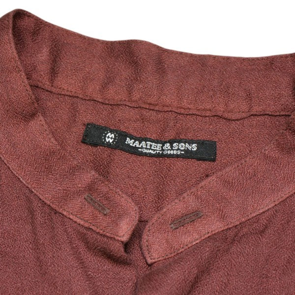 2026SS　フリンジSHIRTS ドゥルンの緯糸アムンゼン　バンドカラーシャツ　MT6103-0610B