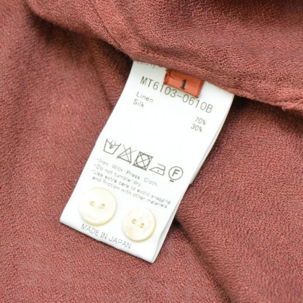2026SS　フリンジSHIRTS ドゥルンの緯糸アムンゼン　バンドカラーシャツ　MT6103-0610B