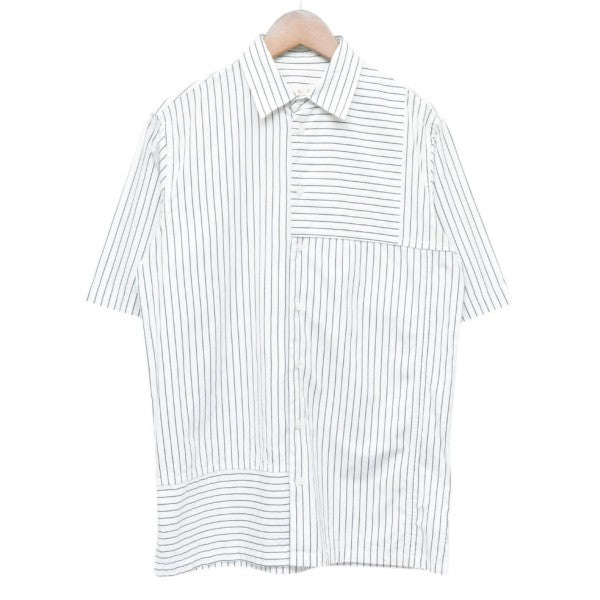 20SSCAMP COLLAR WHITE STRIP SHIRTキャンプカラーホワイトストライプシャツ