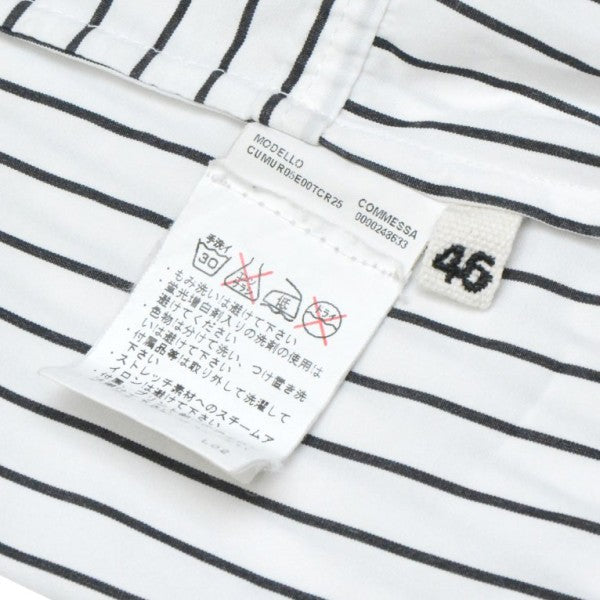 20SSCAMP COLLAR WHITE STRIP SHIRTキャンプカラーホワイトストライプシャツ