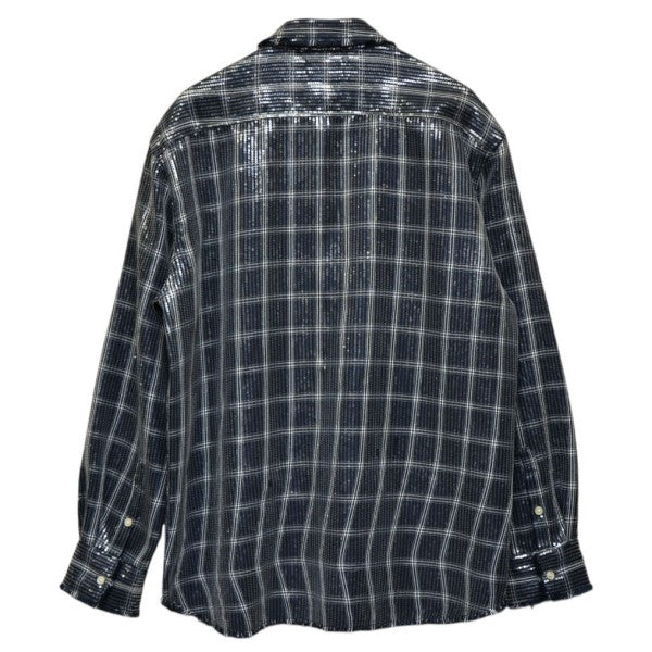 AFB(エーエフビー) SPANGLE SHIRTS スパンコールシャツ ネイビー
