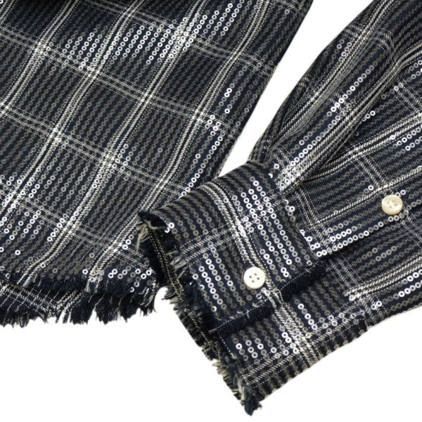 AFB(エーエフビー) SPANGLE SHIRTS スパンコールシャツ ネイビー