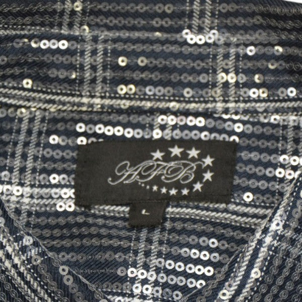 AFB(エーエフビー) SPANGLE SHIRTS スパンコールシャツ ネイビー