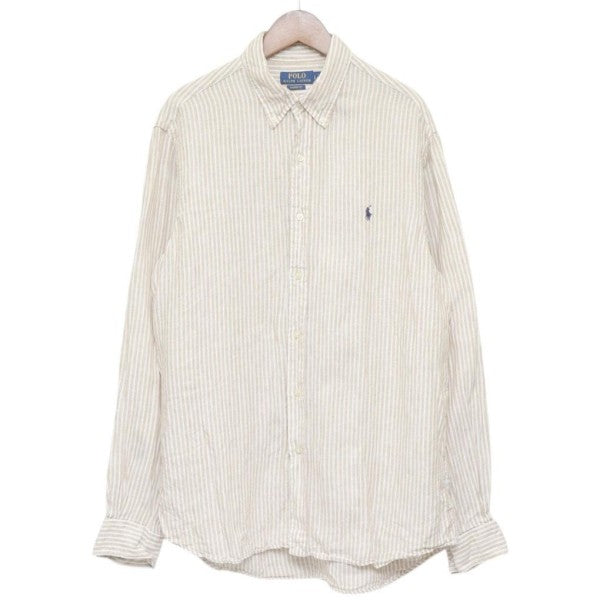 2023SS　LONG SLEEVE SPORT SHIRT　ストライプリネンシャツ