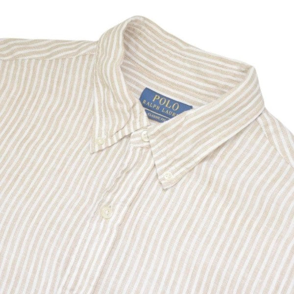 2023SS　LONG SLEEVE SPORT SHIRT　ストライプリネンシャツ