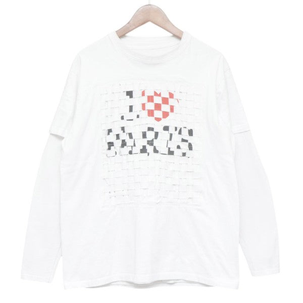 DARE WOVEN T SHIRT　レイヤードリメイクロングスリーブTシャツ