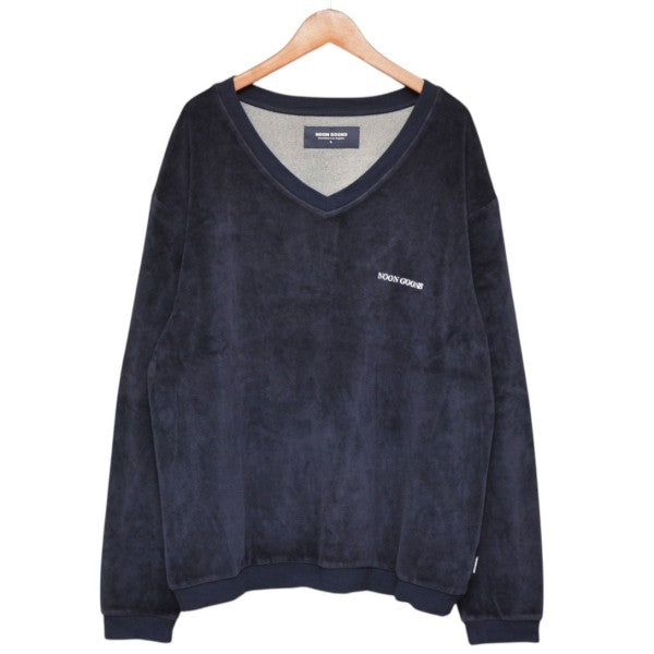 V NECK VELOUR SWEATSHIRT　Vネックベロアスウェット