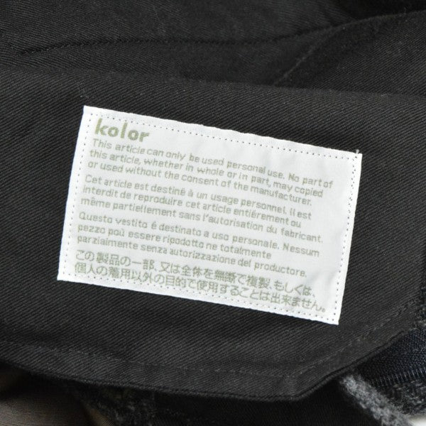 KOLOR 2019AW ウールツイルチェックテーパードパンツ スラックス 19WCM-P21103S 古着・中古-5枚目のアイテム画像