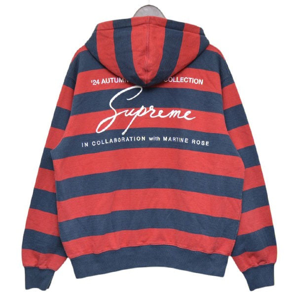 2024AW　Hooded Sweatshirt　ボーダープルオーバーパーカー　スウェット