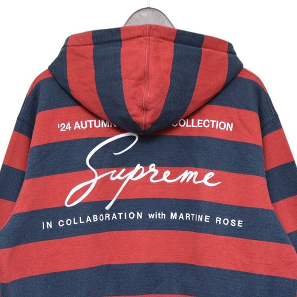 2024AW　Hooded Sweatshirt　ボーダープルオーバーパーカー　スウェット