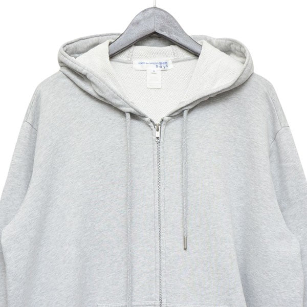 Cotton pile plain cotton rib with logo print　バックプリントジップパーカー　スウェット　W25928
