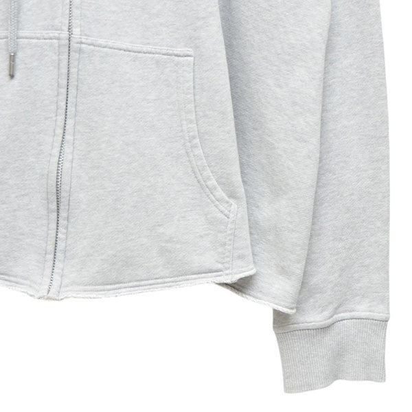 Cotton pile plain cotton rib with logo print　バックプリントジップパーカー　スウェット　W25928