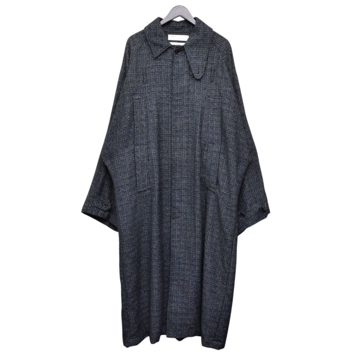 DAIRIKU 2025AW Big-Sleeve Tucked Tweed Coat ビッグスリーブタックツイードロングステンカラーコート 25AW O8 古着・中古-1枚目のアイテム画像