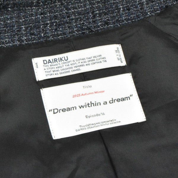 DAIRIKU 2025AW Big-Sleeve Tucked Tweed Coat ビッグスリーブタックツイードロングステンカラーコート 25AW O8 古着・中古-6枚目のアイテム画像