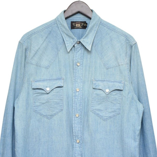 Buffalo Western Shirt Chambray Davey Washバッファローウェスタンシャツ782796403001