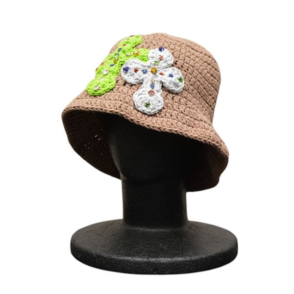 20th Anniversary　3D double Cross Handmade Knit hat With Studs　ハンドメイドスタッズハット　20th-YARN-HAT-01