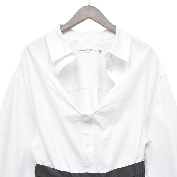 ALEXANDER WANG Deconstructed mini dress ウエストゴムベルトシャツワンピース 1WC1256712 古着・中古-3枚目のアイテム画像