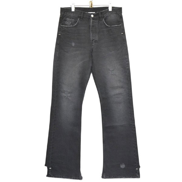flared baggy jeans black　フレアバギーデニムパンツ