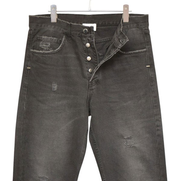 flared baggy jeans black　フレアバギーデニムパンツ