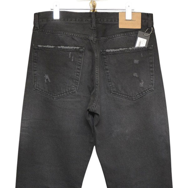 flared baggy jeans black　フレアバギーデニムパンツ