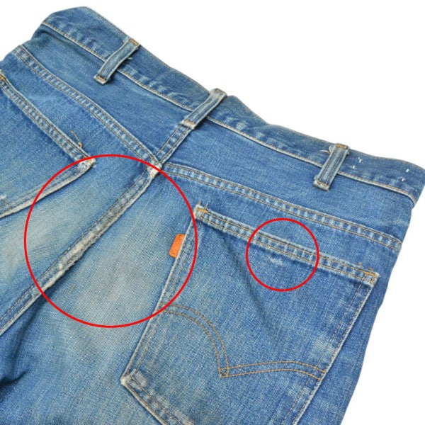 1970s　ボタン裏8刻印　フレアデニムパンツ　オレンジタブ　646-0217
