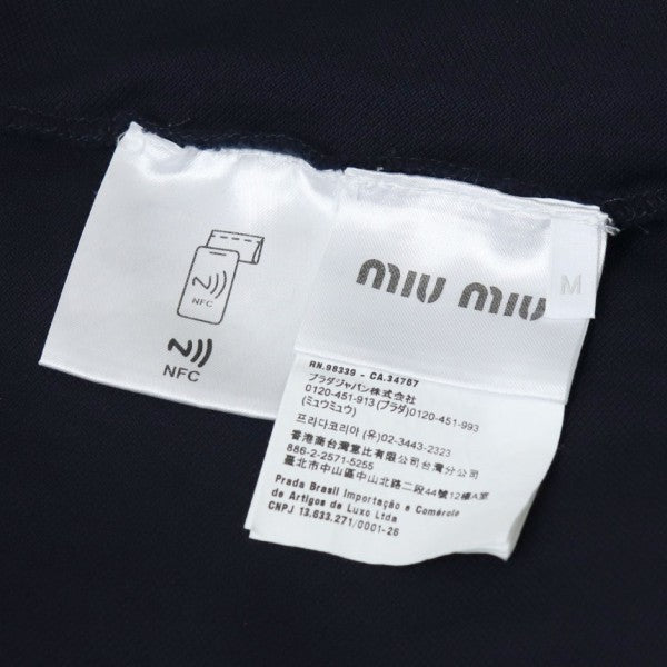 MIU MIU コットンピケ ポロシャツ 刺繍ロゴクロップドポロシャツ MJN535 S000 14RW 古着・中古-6枚目のアイテム画像