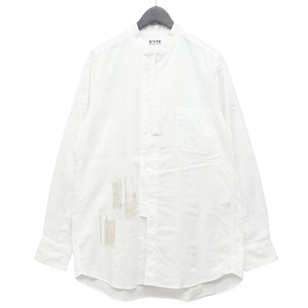 2024AW　COTTON TWILL BORO APPLIQUE STAND COLLAR SHIRT　スタンドカラーシャツ　UB-B15-017-1-03