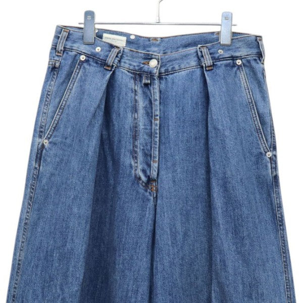 タックワイドデニムパンツ