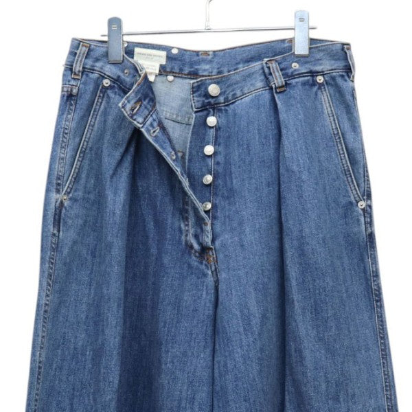 タックワイドデニムパンツ