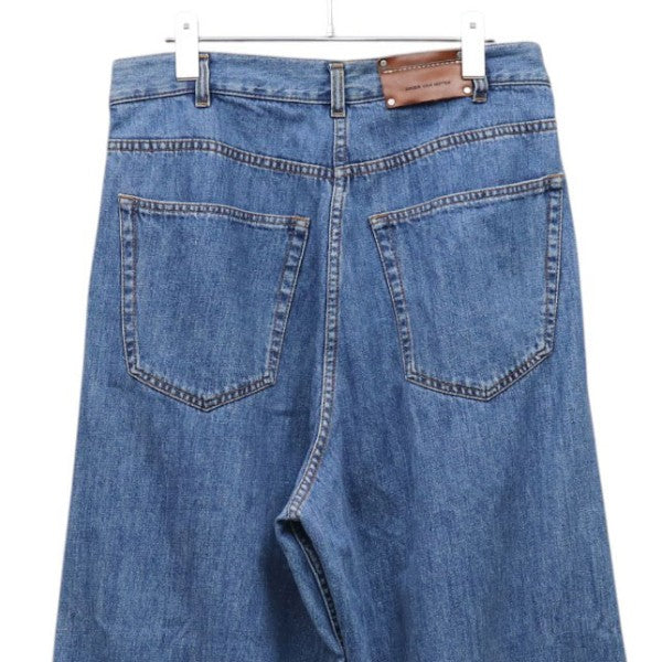 タックワイドデニムパンツ
