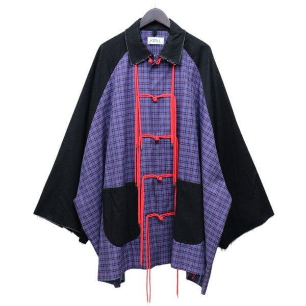 2019SS　Kung-Fu Jacket　チェック切替カンフージャケット　チャイナブルゾン　KL342