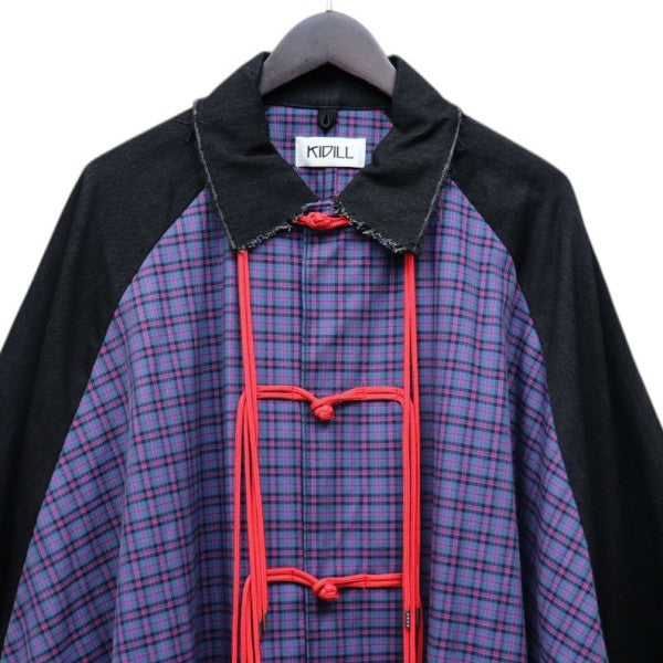 2019SS　Kung-Fu Jacket　チェック切替カンフージャケット　チャイナブルゾン　KL342