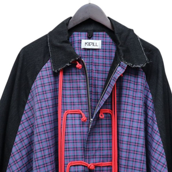 2019SS　Kung-Fu Jacket　チェック切替カンフージャケット　チャイナブルゾン　KL342