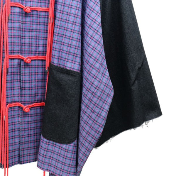 2019SS　Kung-Fu Jacket　チェック切替カンフージャケット　チャイナブルゾン　KL342