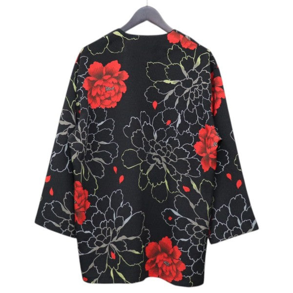 和柄シャツ　花柄プルオーバーシャツ