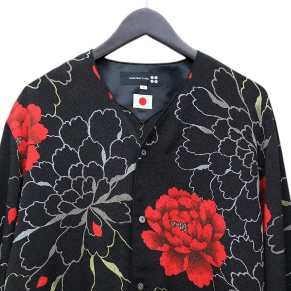 和柄シャツ　花柄プルオーバーシャツ