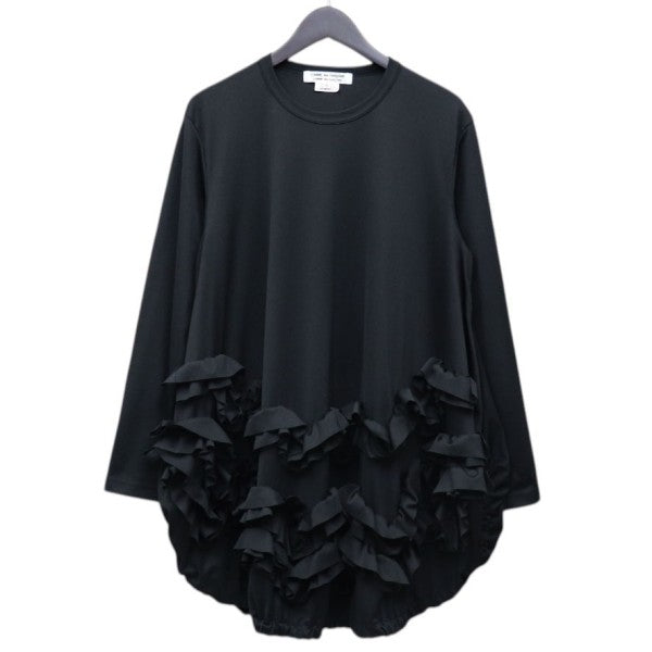 2026AW　エステルスムースオーバーサイズフリルロンT　デザインロングスリーブTシャツ RR-T012