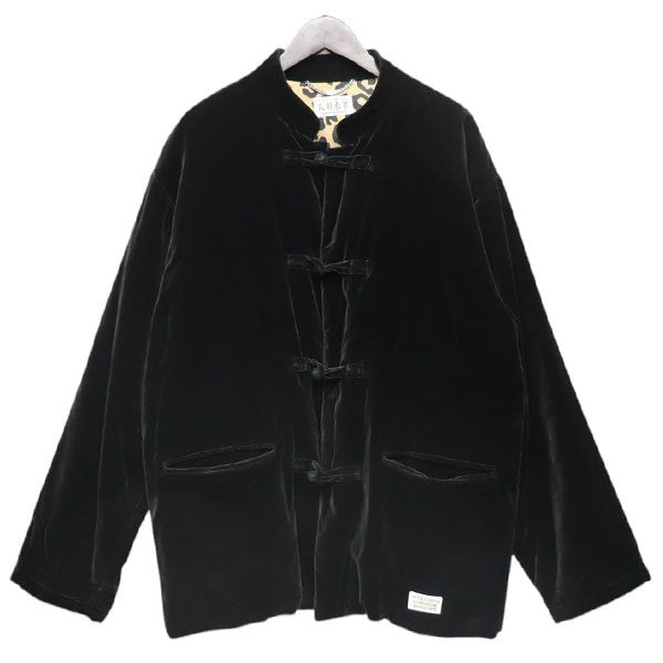 WACKO MARIA 2023SS KUNG-FU JACKET ベロアカンフージャケット チャイナジャケット カーディガン 23SSE-WMO-BL01 古着・中古-1枚目のアイテム画像